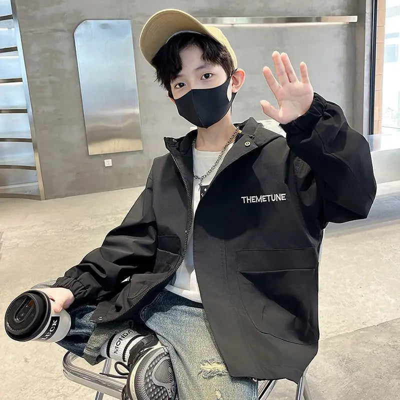 Children's Clothing Spring Autumn Outfit Outdoor Jackets for big Boy 2025 New Childhood Coats Hooded Work Clothes for Teenagers