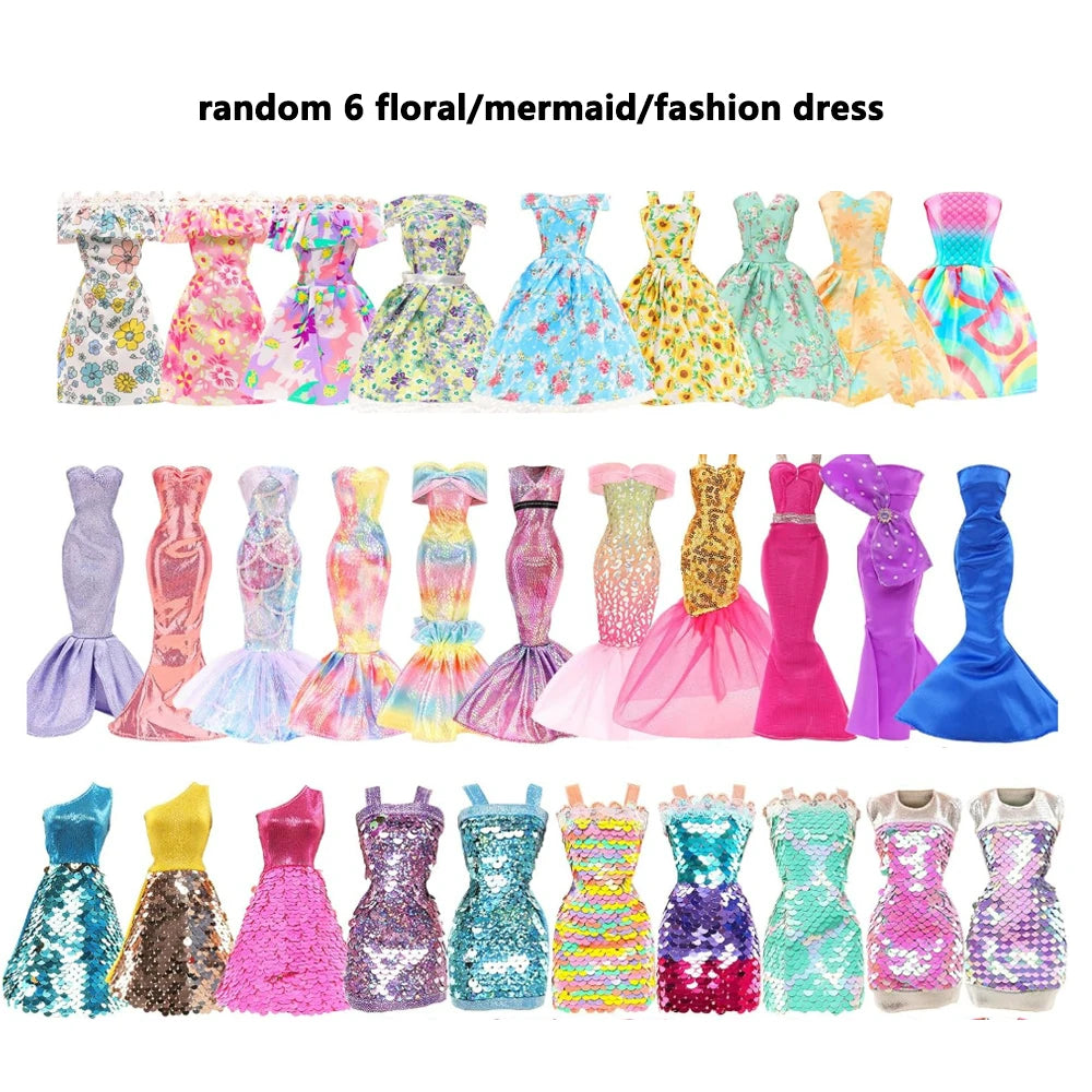 50 PCS Clothes Accessories for 11.5''/30cm Dolls Fashion Gowns Dresses Casual Outfits Swimsuits Shoes Necklace Glasses Kids Gift