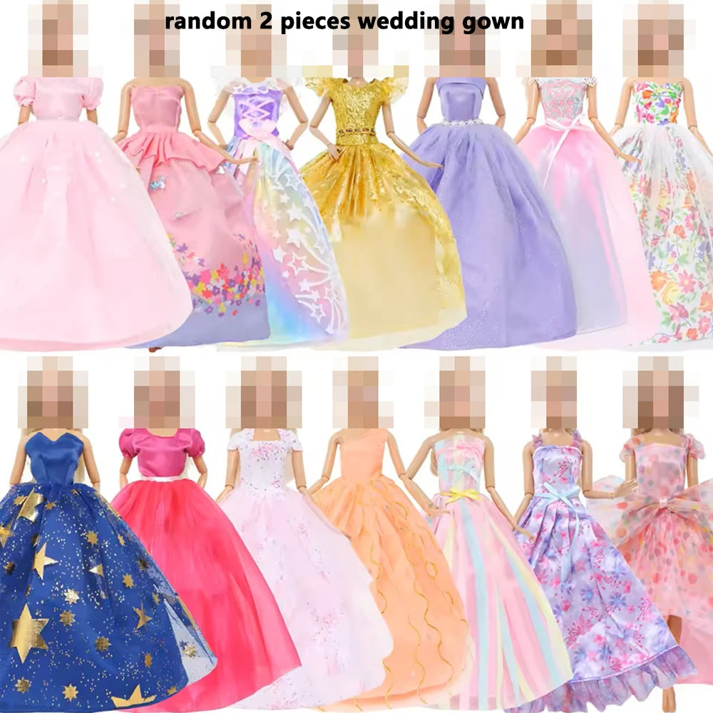 50 PCS Clothes Accessories for 11.5''/30cm Dolls Fashion Gowns Dresses Casual Outfits Swimsuits Shoes Necklace Glasses Kids Gift