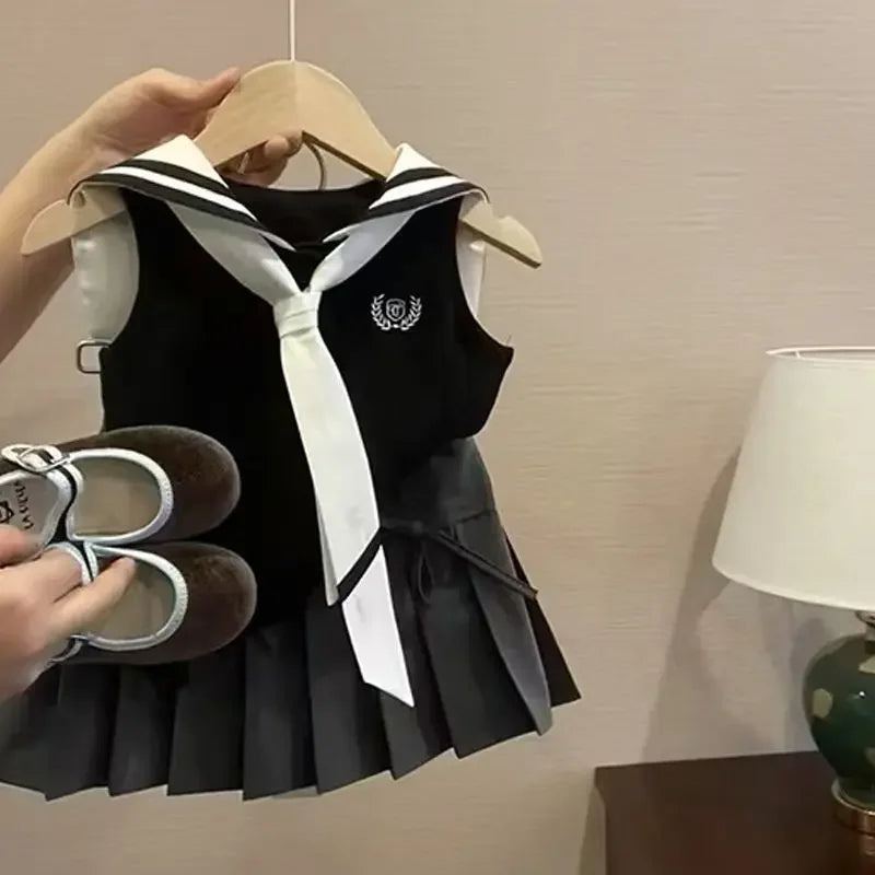 2025 Children's Clothing Baby Girls Summer Cute Sets, T-shirt  + Skirts   Princess Elegant  Suits  New 3-8T