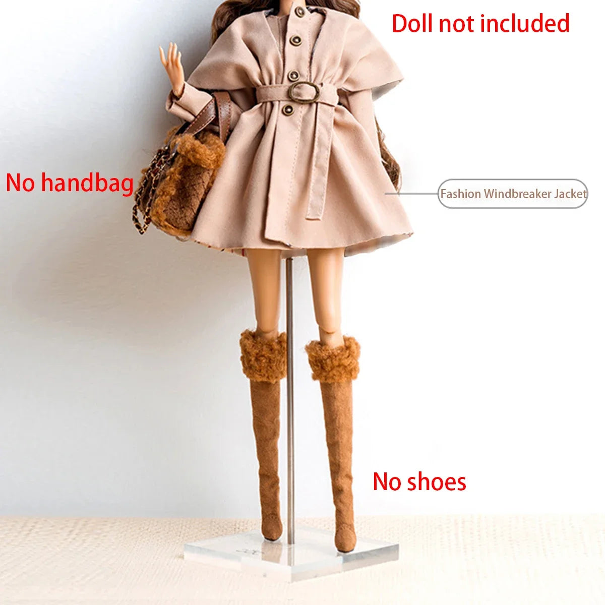 30cm Supermodel Clothes Accessories Winter Retro Jacket/Luxury Fur Fashion Classic Trench Coat Set For 1/6 Babi FR Xianxian Doll