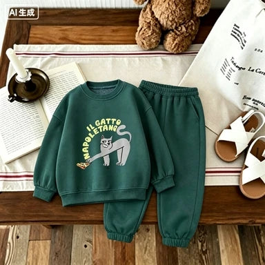 Children's Clothing Printed Hoodie Jacket For Boys And Girls Toddler Top+pants Fashionable Sportswear Casual Sportswear