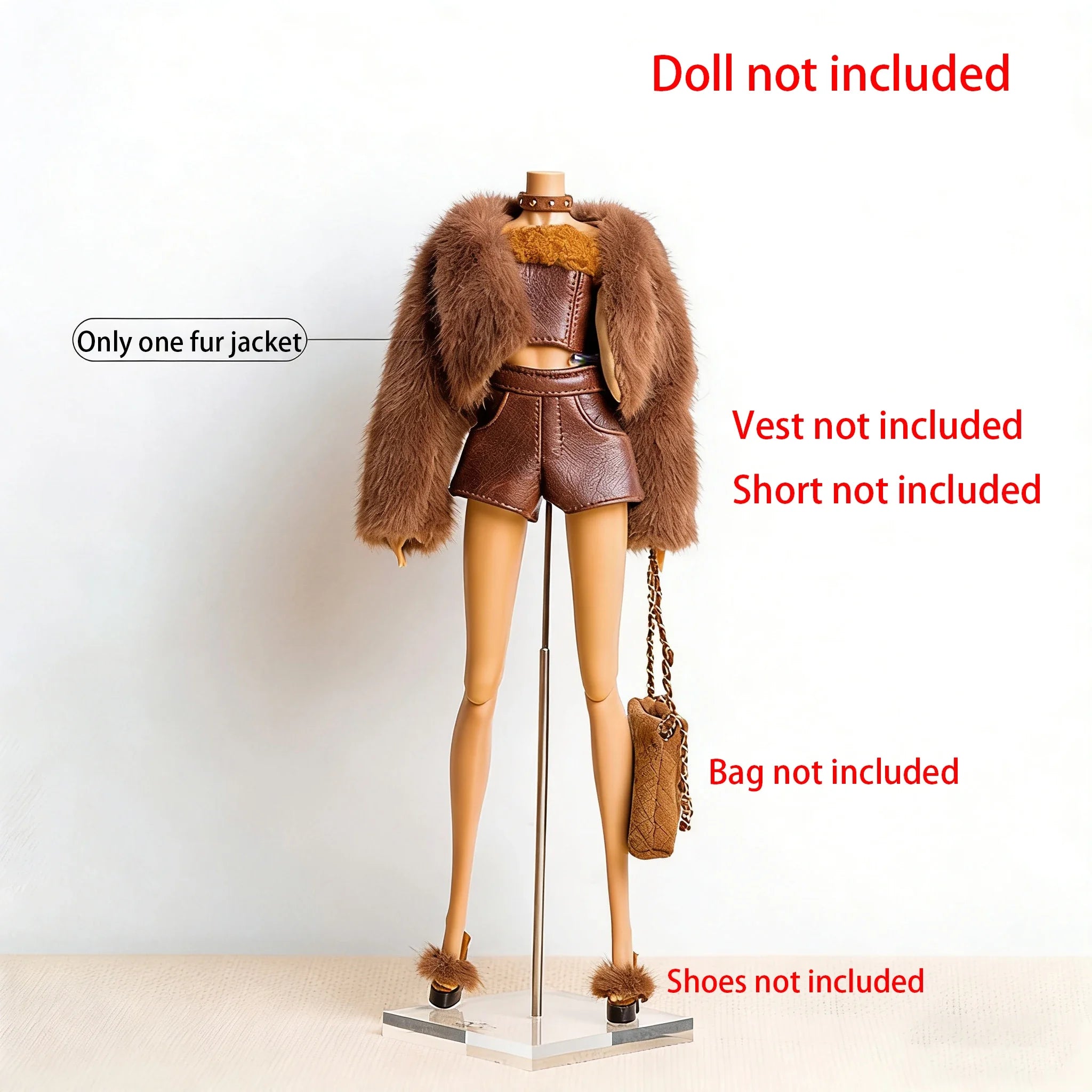 30cm Supermodel Clothes Accessories Winter Retro Jacket/Luxury Fur Fashion Classic Trench Coat Set For 1/6 Babi FR Xianxian Doll