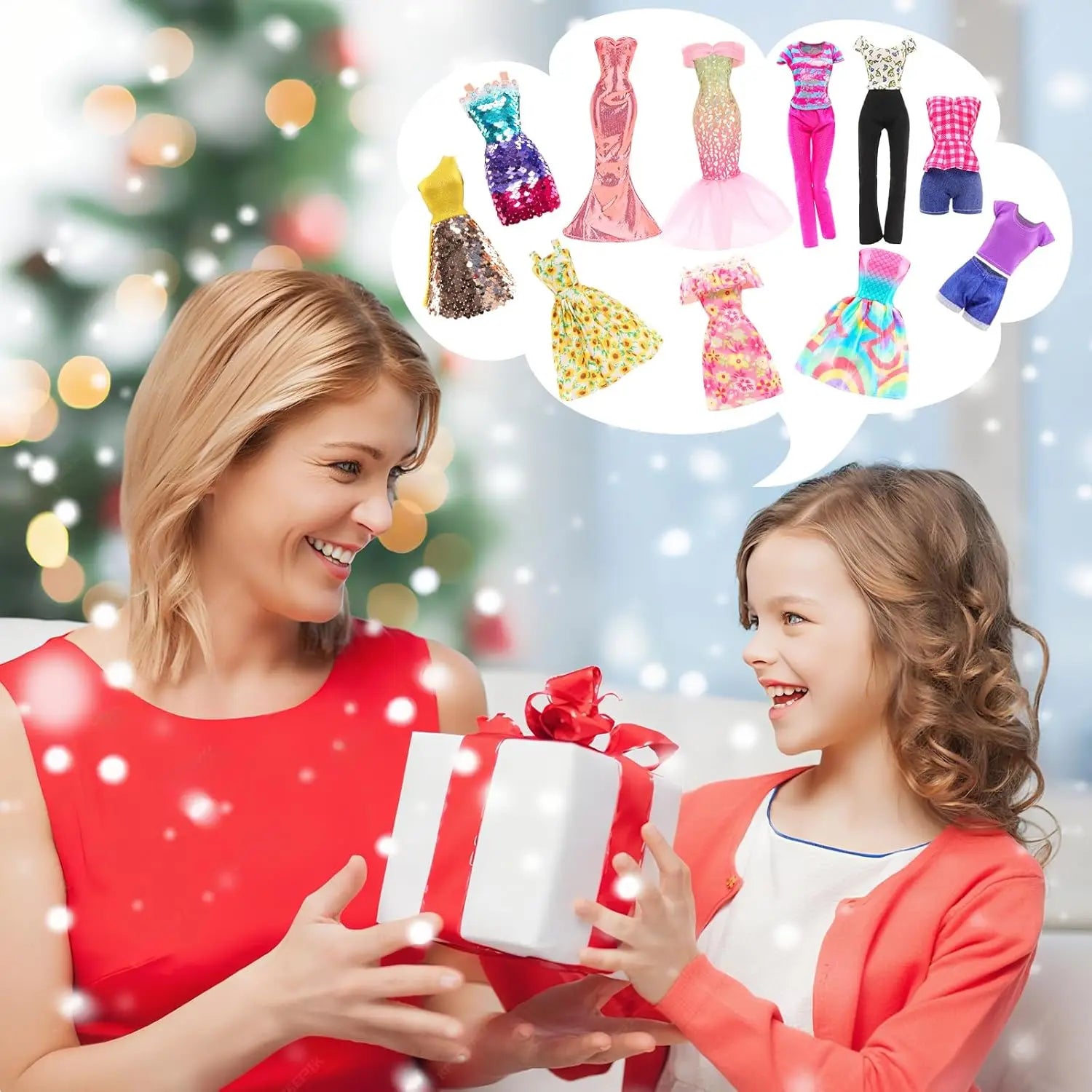 50 PCS Clothes Accessories for 11.5''/30cm Dolls Fashion Gowns Dresses Casual Outfits Swimsuits Shoes Necklace Glasses Kids Gift