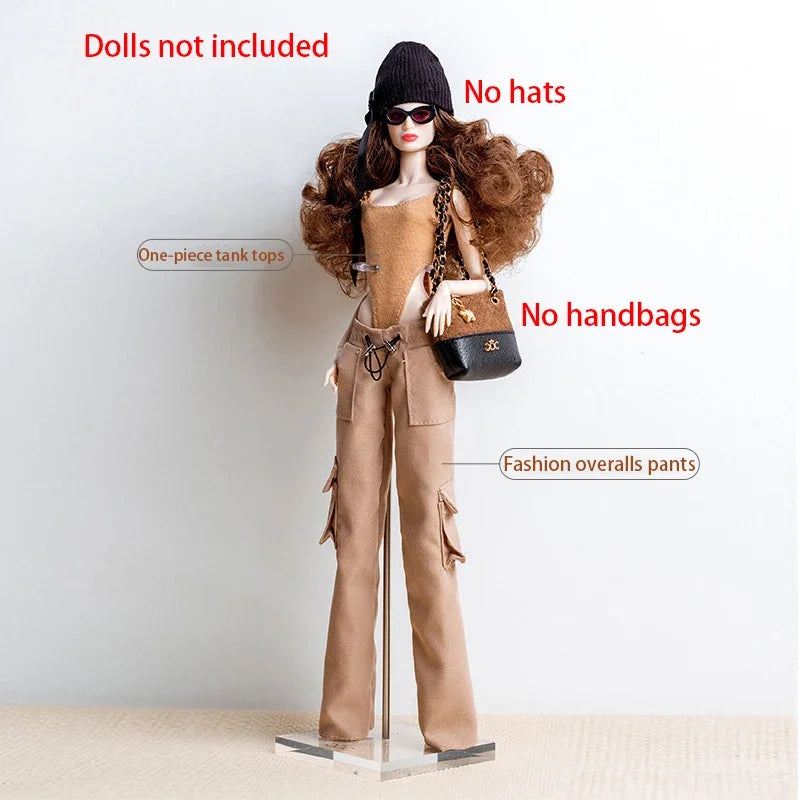 30cm Supermodel Clothes Accessories Winter Retro Jacket/Luxury Fur Fashion Classic Trench Coat Set For 1/6 Babi FR Xianxian Doll