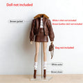 30cm Supermodel Clothes Accessories Winter Retro Jacket/Luxury Fur Fashion Classic Trench Coat Set For 1/6 Babi FR Xianxian Doll