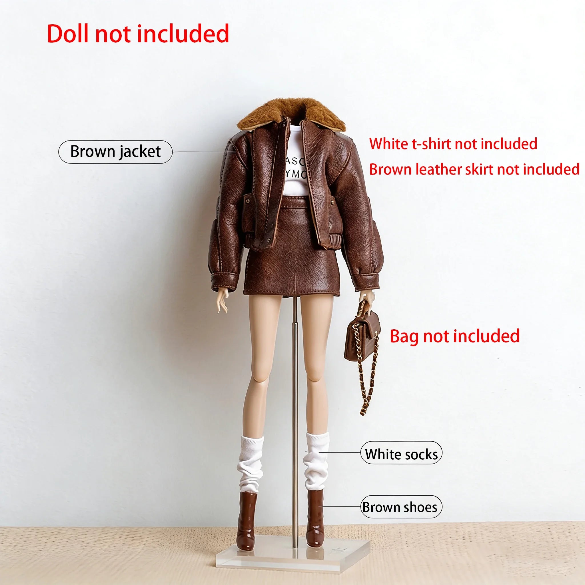 30cm Supermodel Clothes Accessories Winter Retro Jacket/Luxury Fur Fashion Classic Trench Coat Set For 1/6 Babi FR Xianxian Doll