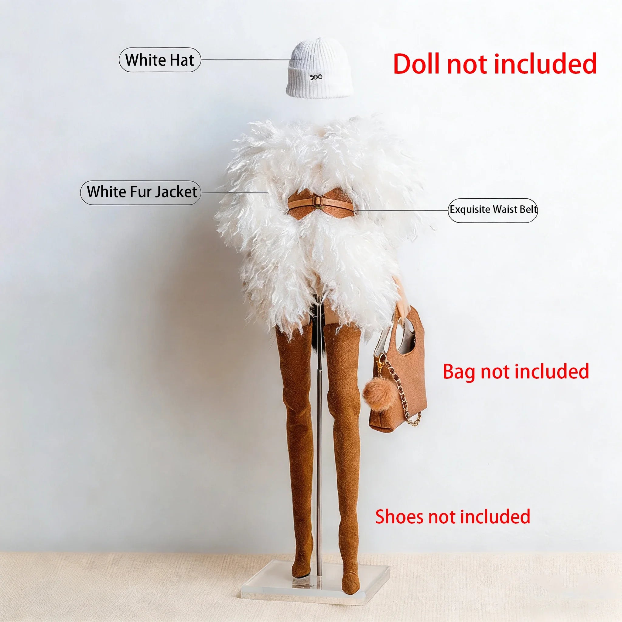 30cm Supermodel Clothes Accessories Winter Retro Jacket/Luxury Fur Fashion Classic Trench Coat Set For 1/6 Babi FR Xianxian Doll