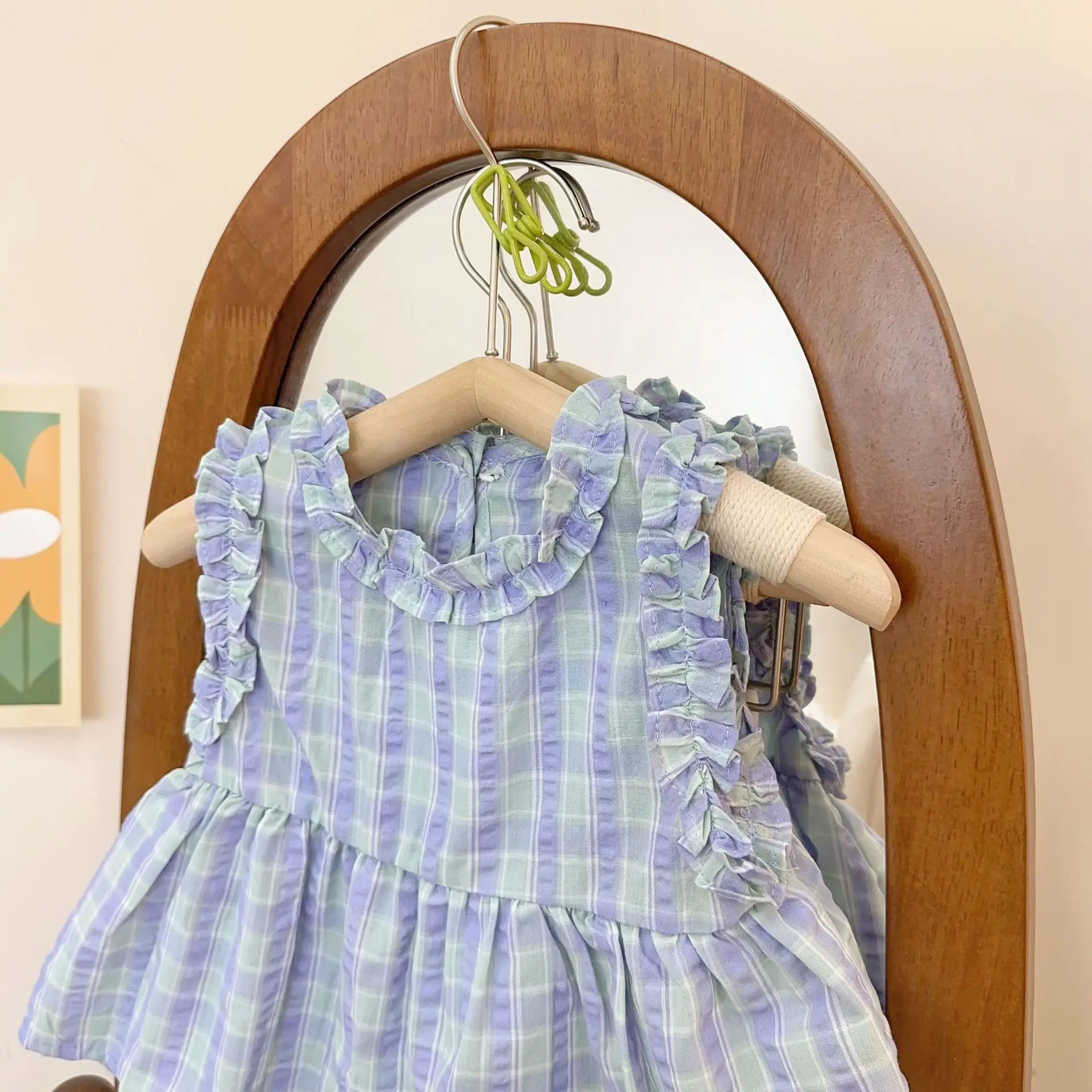 Children's Clothing Sets Plaid Sleeveless Top + Shorts Kids Clothes Girls Clothes Set 2 To 7 Years Kids Boutique Clothes