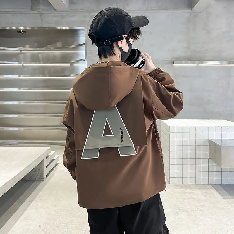 Children's Clothing Spring Autumn Outfit Outdoor Jackets for big Boy 2025 New Childhood Coats Hooded Work Clothes for Teenagers