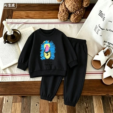 Children's Clothing Printed Hoodie Jacket For Boys And Girls Toddler Top+pants Fashionable Sportswear Casual Sportswear