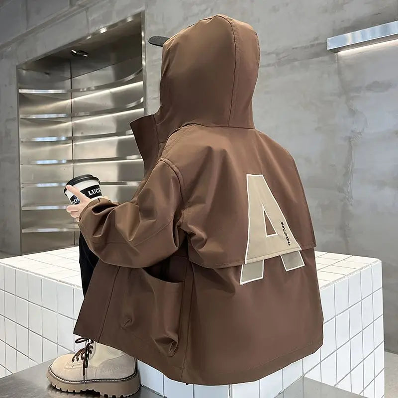 Children's Clothing Spring Autumn Outfit Outdoor Jackets for big Boy 2025 New Childhood Coats Hooded Work Clothes for Teenagers
