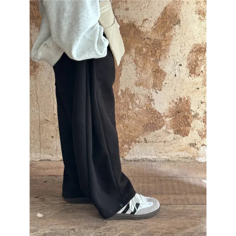 Children Clothing 2025 Spring Autumn New Fashion Korean Style Casual Sweatpants Boys and Girls Loose Solid Color Knitted Pants